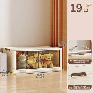 Bacs de rangement empilables et pliables, Armoire de rangement pliable avec couvercles et roulettes, Organisateur de placard pour Appartement, Maison, Dortoir, Bureau