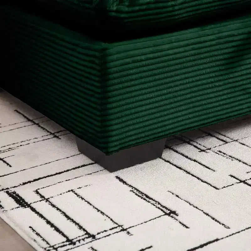 Confort Ultime : Canapé d'angle en velours côtelé avec rangement et 3 coussins moelleux