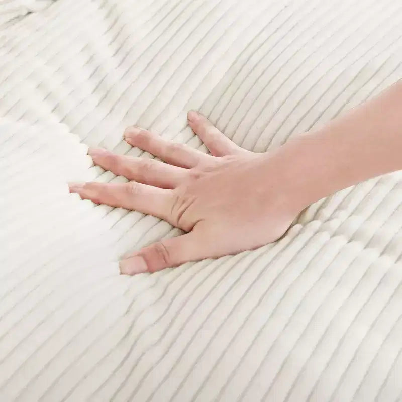 Confort Ultime : Canapé d'angle en velours côtelé avec rangement et 3 coussins moelleux