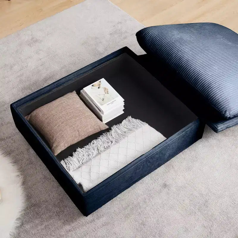 Confort Ultime : Canapé d'angle en velours côtelé avec rangement et 3 coussins moelleux