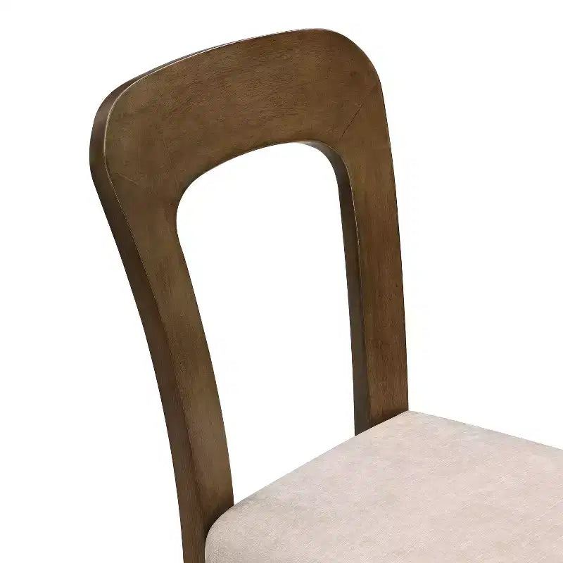 Lot de 2 chaises de salle à manger élégantes en bois avec assise rembourrée en chenille
