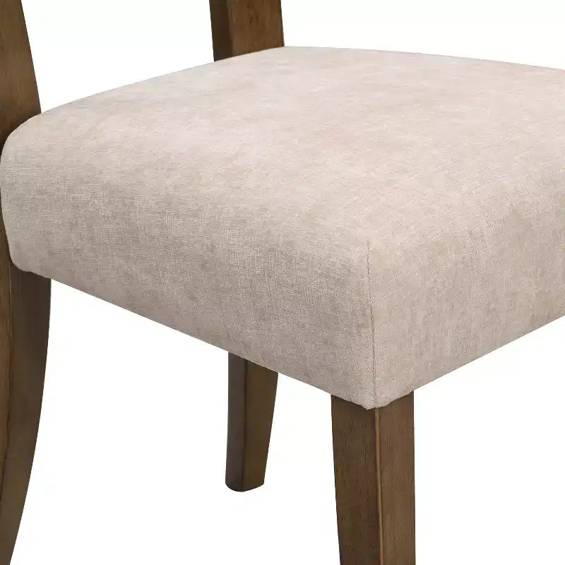 Lot de 2 chaises de salle à manger élégantes en bois avec assise rembourrée en chenille