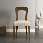 Lot de 2 chaises de salle à manger élégantes en bois avec assise rembourrée en chenille