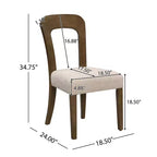Lot de 2 chaises de salle à manger élégantes en bois avec assise rembourrée en chenille