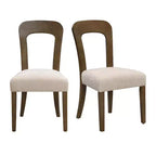 Lot de 2 chaises de salle à manger élégantes en bois avec assise rembourrée en chenille