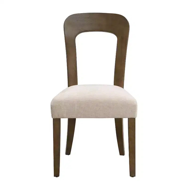 Lot de 2 chaises de salle à manger élégantes en bois avec assise rembourrée en chenille