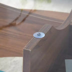 Table basse en verre, Table basse ronde, Table basse ovale, Table d'appoint, Table de canapé avec pieds en éventail diagonaux, Noyer/Naturel