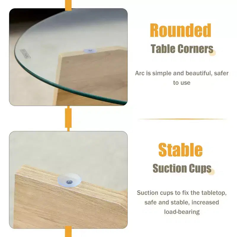 Table basse en verre, Table basse ronde, Table basse ovale, Table d'appoint, Table de canapé avec pieds en éventail diagonaux, Noyer/Naturel