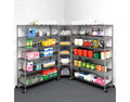 Seville Classics UltraDurable 6-Tier NSF Steel Wire Corner Shelving Unit, 28 D x 28 L x 72 H
