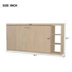Lit escamotable simple avec bibliothèque intégrée et rangement – Conception compacte et robuste en LVL/MDF, pas besoin de sommier.