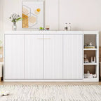 Lit escamotable simple avec bibliothèque intégrée et rangement – Conception compacte et robuste en LVL/MDF, pas besoin de sommier.