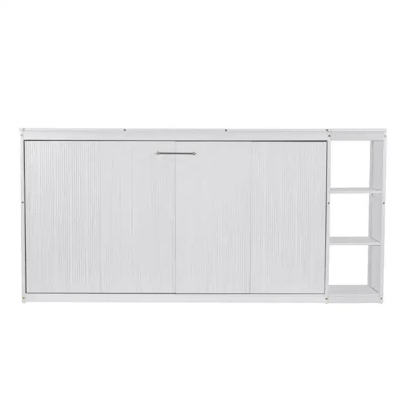 Lit escamotable simple avec bibliothèque intégrée et rangement – Conception compacte et robuste en LVL/MDF, pas besoin de sommier.