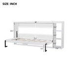 Lit escamotable simple avec bibliothèque intégrée et rangement – Conception compacte et robuste en LVL/MDF, pas besoin de sommier.