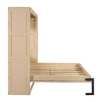 Lit escamotable simple avec bibliothèque intégrée et rangement – Conception compacte et robuste en LVL/MDF, pas besoin de sommier.