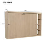 Lit escamotable simple avec bibliothèque intégrée et rangement – Conception compacte et robuste en LVL/MDF, pas besoin de sommier.