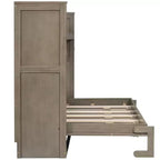 Lit escamotable simple avec bibliothèque intégrée et rangement – Conception compacte et robuste en LVL/MDF, pas besoin de sommier.