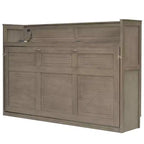 Lit escamotable simple avec bibliothèque intégrée et rangement – Conception compacte et robuste en LVL/MDF, pas besoin de sommier.