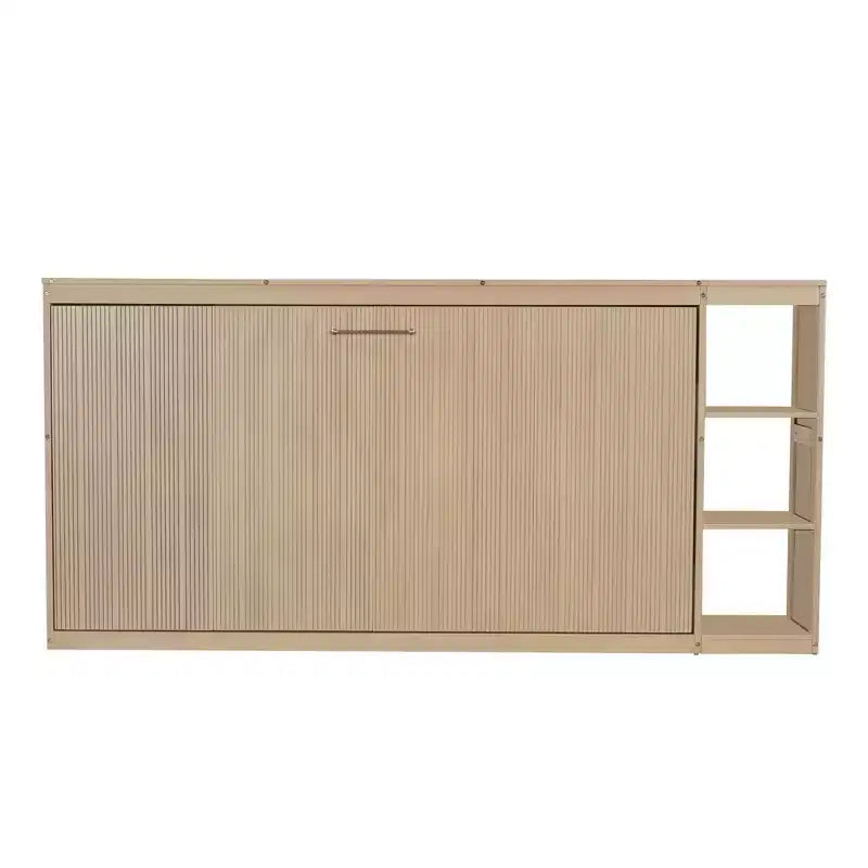 Lit escamotable simple avec bibliothèque intégrée et rangement – Conception compacte et robuste en LVL/MDF, pas besoin de sommier.