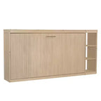 Lit escamotable simple avec bibliothèque intégrée et rangement – Conception compacte et robuste en LVL/MDF, pas besoin de sommier.