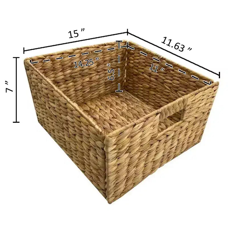 Meuble de rangement d'appoint 5 niveaux avec côté en X et 5 paniers en jacinthe d'eau naturelle