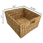 Meuble de rangement d'appoint 5 niveaux avec côté en X et 5 paniers en jacinthe d'eau naturelle