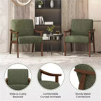 Lot de 2 fauteuils modernes du milieu du siècle avec pieds en bois massif pour salon, chambre, chambre d'amis