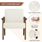 Lot de 2 fauteuils modernes du milieu du siècle avec pieds en bois massif pour salon, chambre, chambre d'amis