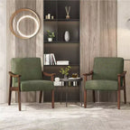 Lot de 2 fauteuils modernes du milieu du siècle avec pieds en bois massif pour salon, chambre, chambre d'amis