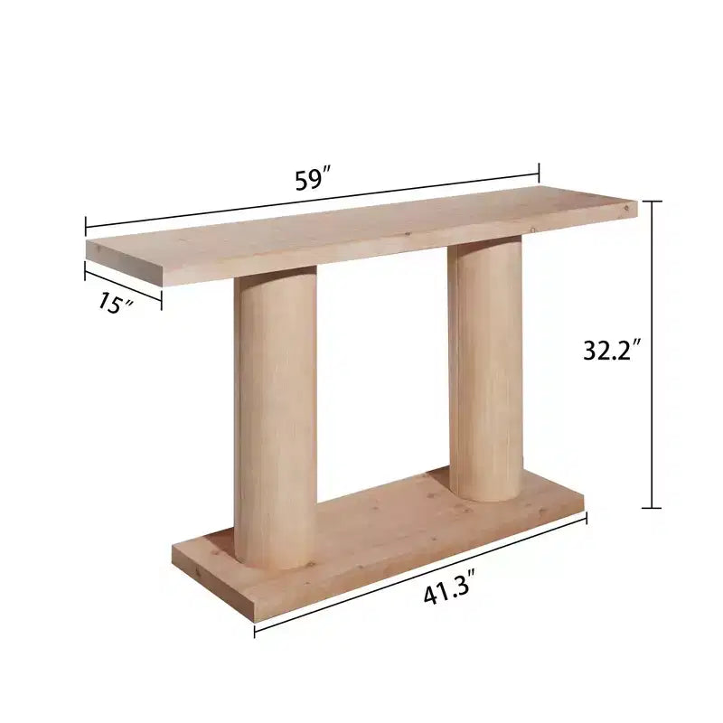 Console moderne en bois de 59 pouces avec pieds colonnes