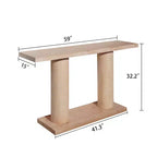 Console moderne en bois de 59 pouces avec pieds colonnes