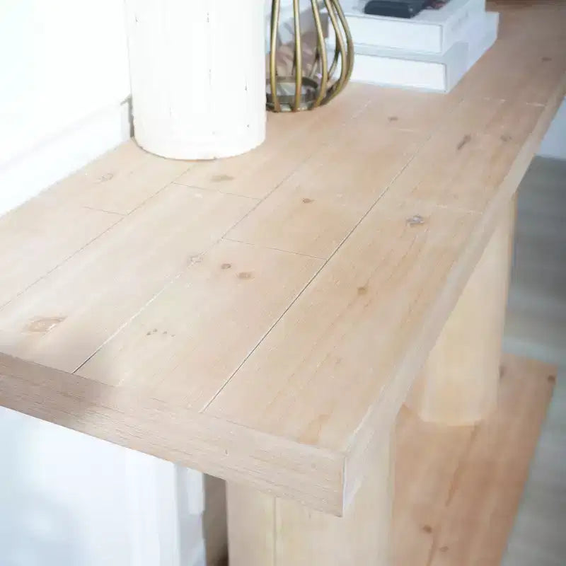 Console moderne en bois de 59 pouces avec pieds colonnes