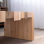 Table basse rectangulaire en bois, style rustique moderne, avec plateau à lattes