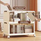 Bacs de rangement empilables et pliables, Armoire de rangement pliable avec couvercles et roulettes, Organisateur de placard pour Appartement, Maison, Dortoir, Bureau