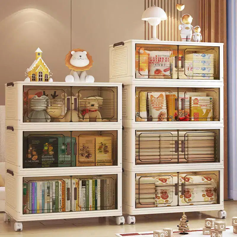 Bacs de rangement empilables et pliables, Armoire de rangement pliable avec couvercles et roulettes, Organisateur de placard pour Appartement, Maison, Dortoir, Bureau
