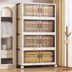 Bacs de rangement empilables et pliables, Armoire de rangement pliable avec couvercles et roulettes, Organisateur de placard pour Appartement, Maison, Dortoir, Bureau