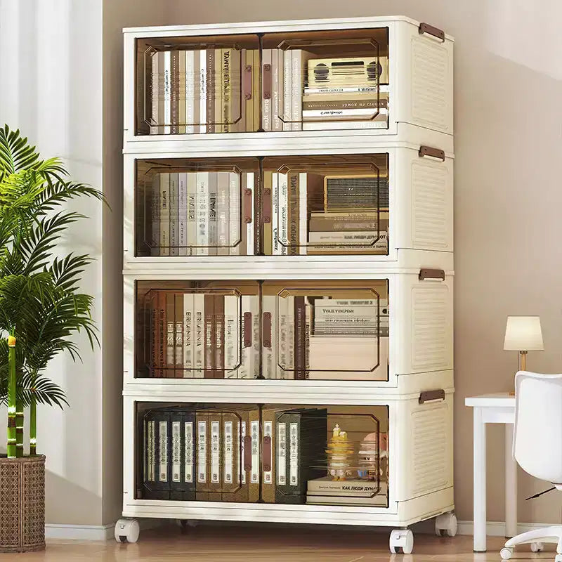 Bacs de rangement empilables et pliables, Armoire de rangement pliable avec couvercles et roulettes, Organisateur de placard pour Appartement, Maison, Dortoir, Bureau