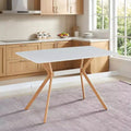 FurnitureR Modern Computer Desk with MDF Top and Metal Legs, Writing Study Table for Home Office, Contemporary Work Desk for Bedroom Study Room