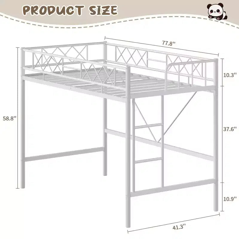 Lit superposé jumeau sur jumeau, barrière de sécurité intégrale, cadre robuste entièrement métallique, design peu encombrant sous le lit, assemblage en 30 minutes, pas besoin de sommier tapissier