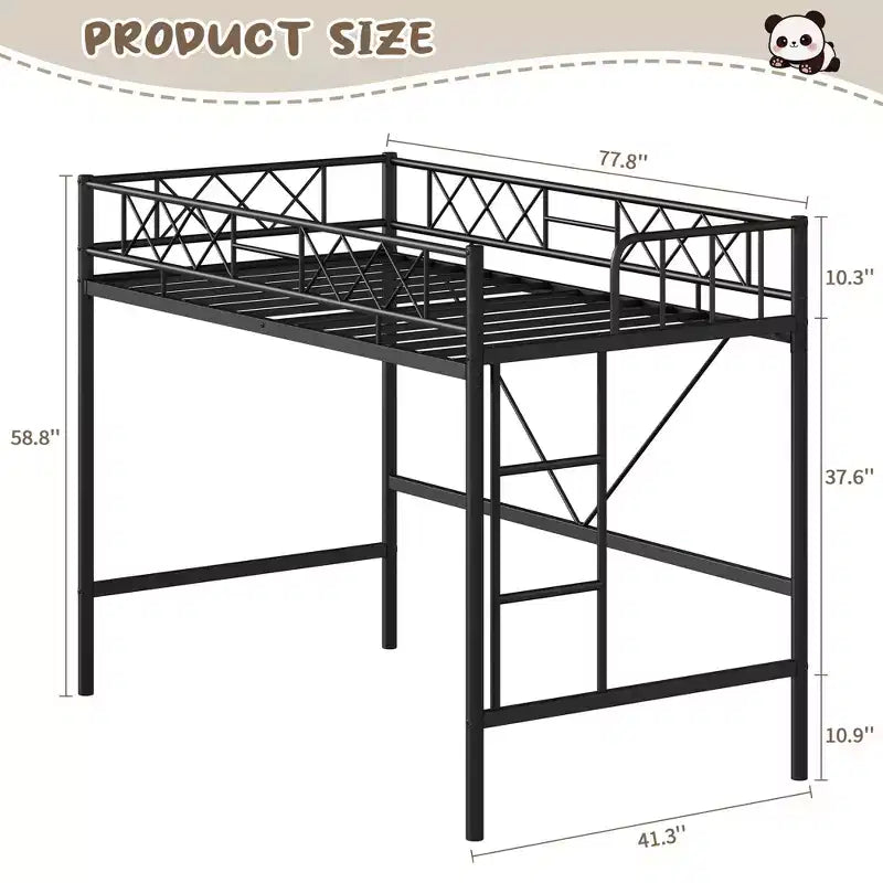 Lit superposé jumeau sur jumeau, barrière de sécurité intégrale, cadre robuste entièrement métallique, design peu encombrant sous le lit, assemblage en 30 minutes, pas besoin de sommier tapissier