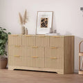 Modern 10-Drawer Fluted Dresser, Sleek Metal Handles, Anti-Tip Storage Organizer, for Bedroom, Living Room